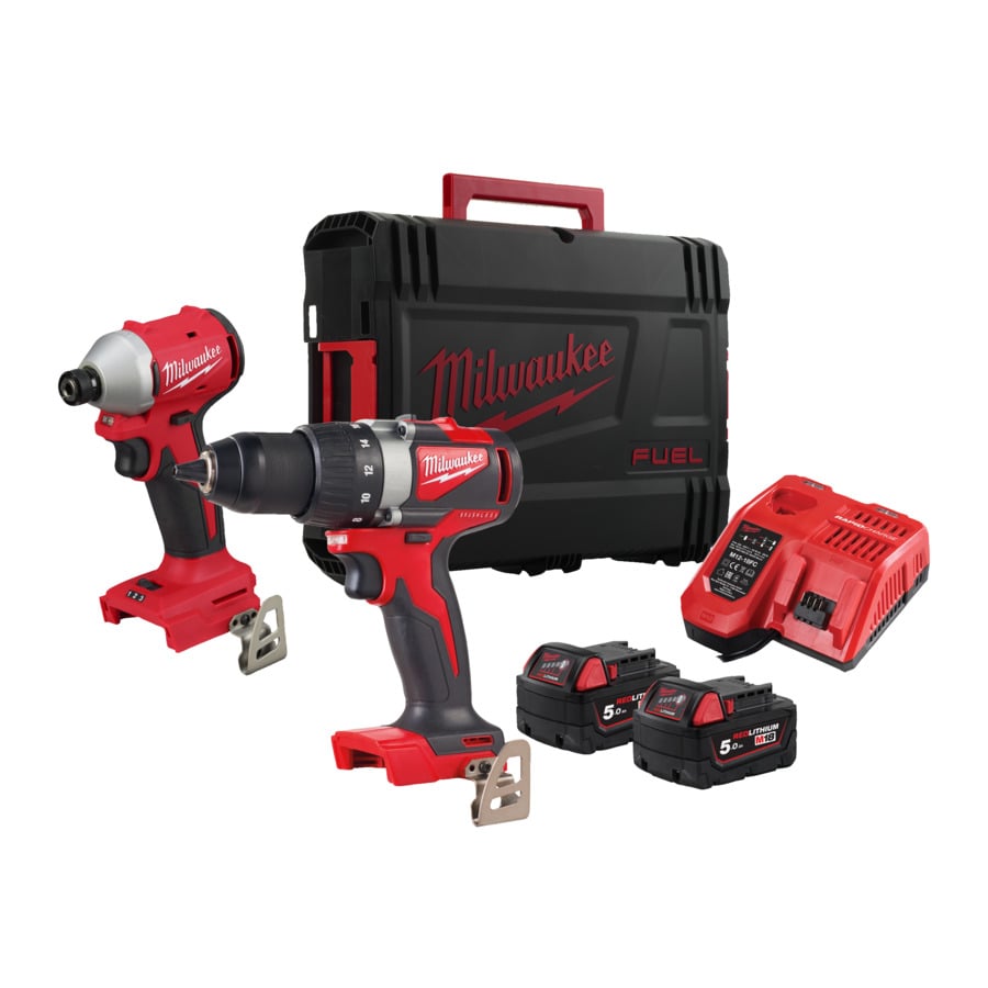 Milwaukee M18 BLPP2B3-502X M18 powerpack 2-kit Brushless (M18BLDD2, BLIDR, 2 x 5,0 Ah) - 4933492846