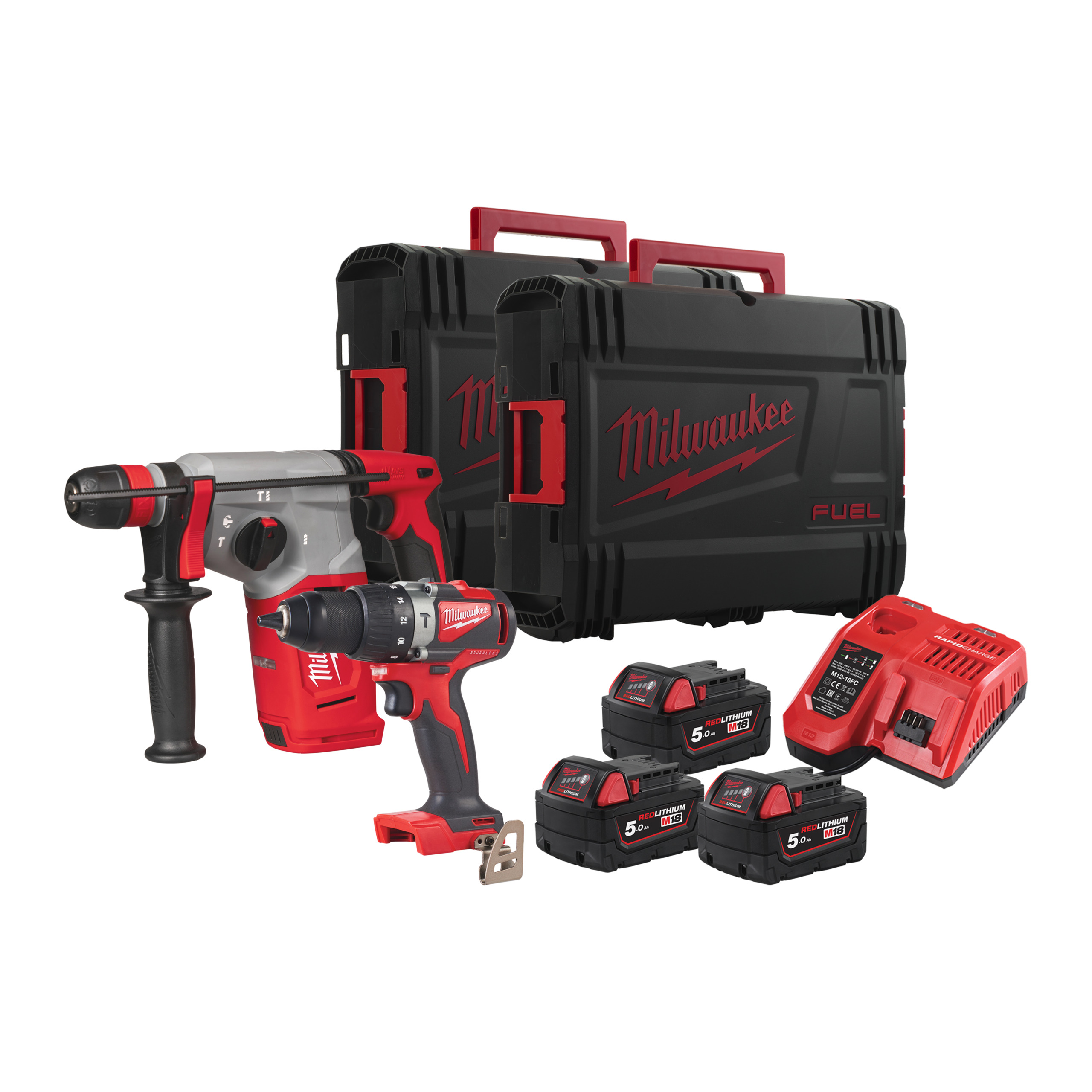 Milwaukee M18 BLPP2C2-503X M18™ Brushless Promo Power Pack | M18 BLHX + M18 BLPD2 | 3x 5,0Ah Accu&apos;s + lader - 4933492527