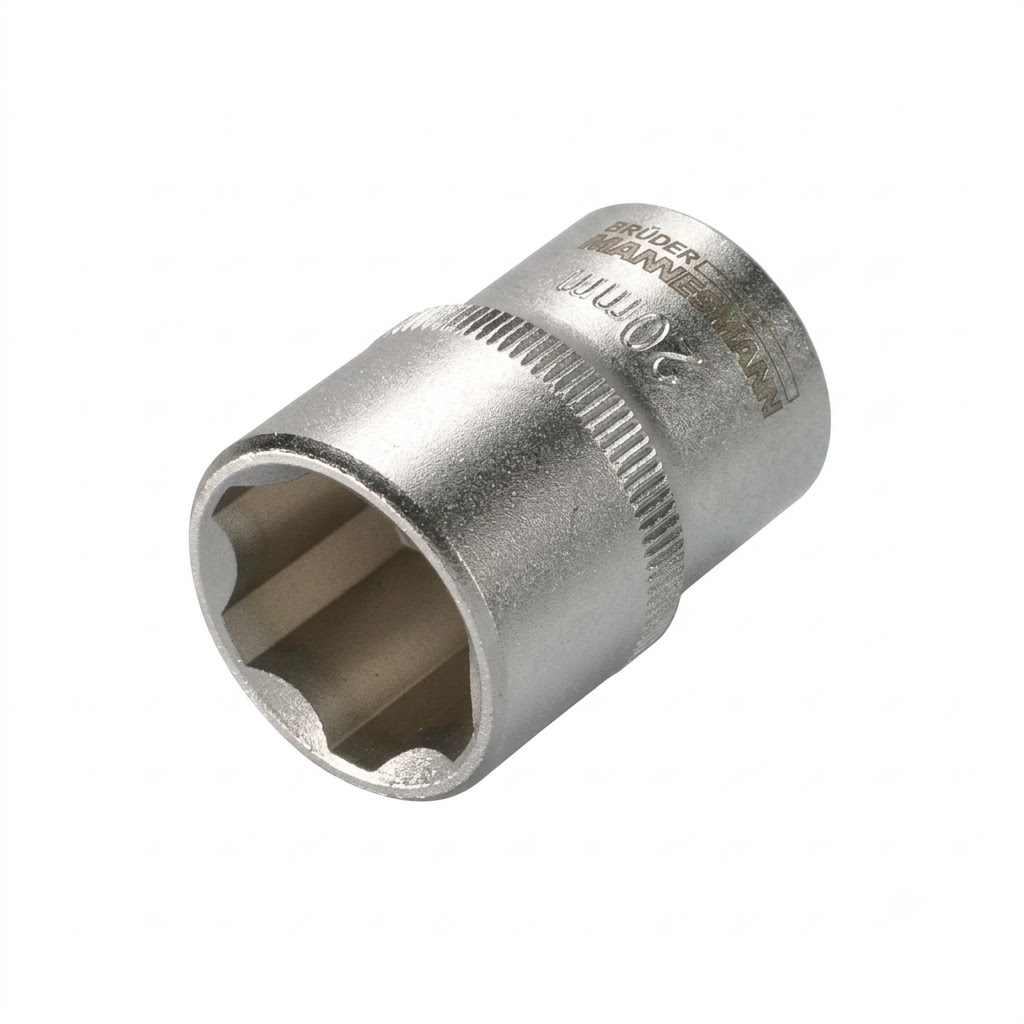 Brüder Mannesmann 3/8" inch chroom-vanadium-dopsleutel 200 mm DIN 3124 flankbeschermingssysteem - 19220
