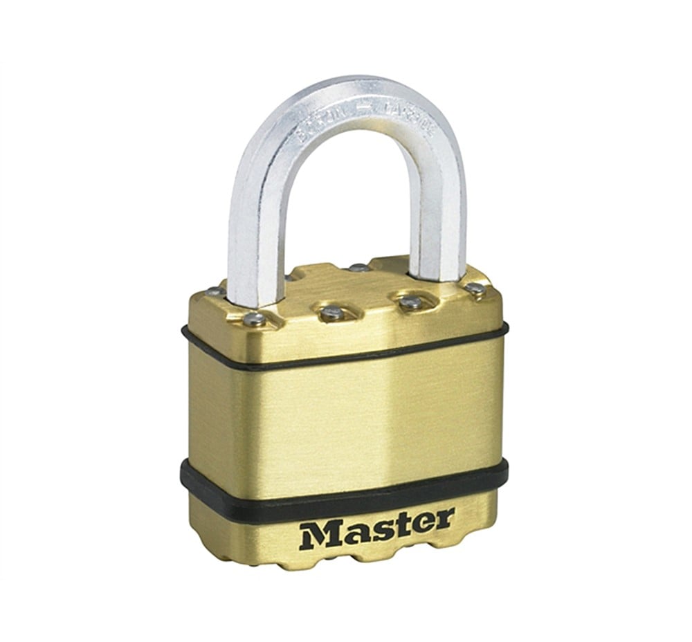Masterlock 50mm laminated steel padlock - zinc outer treatment with brass finish - M5BEURD