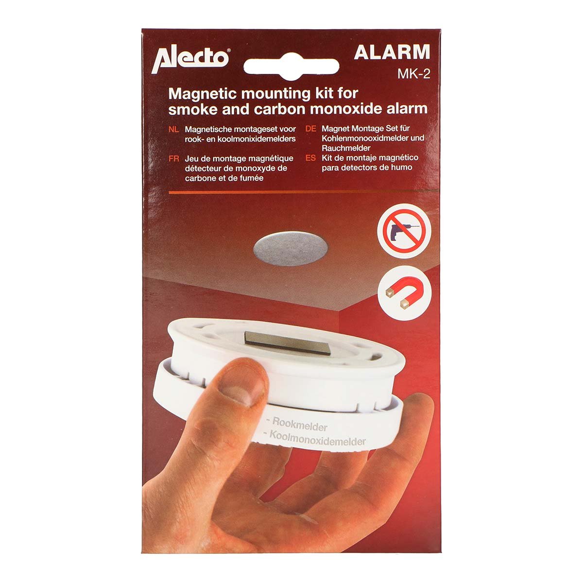 Alecto MK-2 Magnetische montageset voor rookmelders en koolmonoxidemelders MK-2