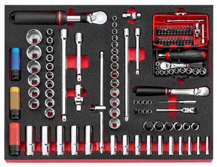 Facom foam module 1/4" 1/2" 3/8" ratels & doppen ogv grip m3 - MODM.L1GRP