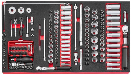Facom foam module 1/4" 1/2" 3/8" ratel & doppen ogv grip m4 - MODM.XXL1GRP