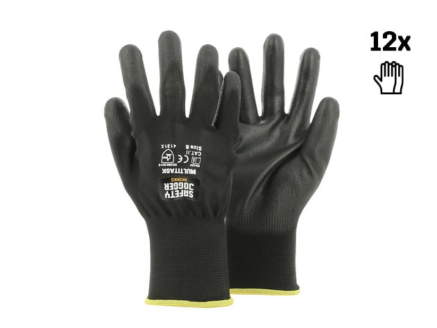 Safety Jogger Veiligheidshandschoenen met maximale beweeglijkheid | 12 Stuks | Zwart | Maat 10 - SW0700010