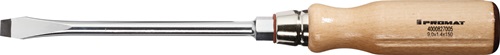 Promat Schroevendraaier | snedebreedte 9 mm | klinglengte 150 mm houten greep | ronde kling met zeskantaanzet - 4000827005 4000827005