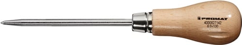 Promat Priem | met ronde punt | houten heft | totale lengte 190 mm - 4000827142 - 4000827142