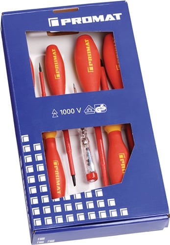 Promat Schroevendraaierset | 7-delig | sleuf / PZD | VDE - 4000828050 - 4000828050