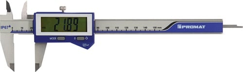 Promat Schuifmaat | DIN 862 IP67 | 150 mm | digitaal | met vergrendelingschroef hoekig - 4000851007 - 4000851007
