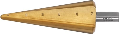 Promat Getrapte plaatboor | boorbereik 5-31 mm | HSS TiN totale lengte 103 mm | snedeaantal 2 - 4000862047 4000862047