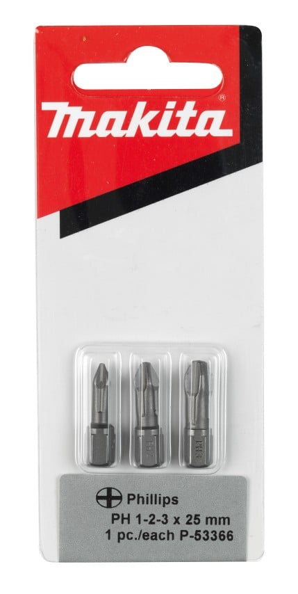 Makita Accessoires Schroefbit PH1/2/3x25mm - P-53366