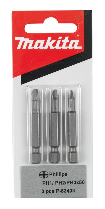 Makita Accessoires Schroefbit PH1/2/3x50mm 1/4" - P-53403