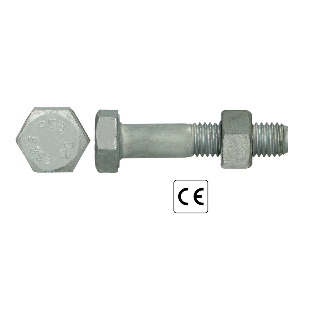 pgb-Europe PGB-FASTENERS | SB-bout CE 8.8 EN15048-1 M24x160 Tvz | 10 st P15048810024001603