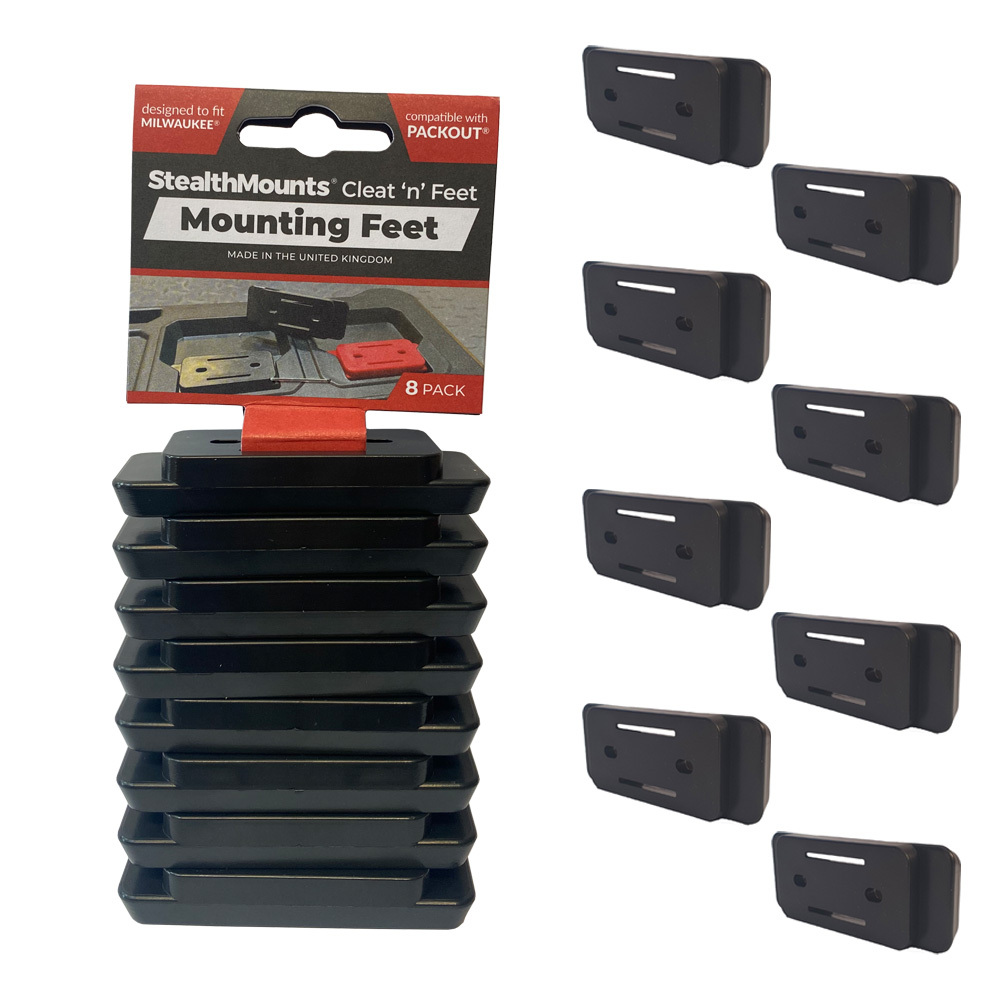 Stealthmounts Cleat 'n' Feet | Bevestigingsvoeten | Zwart | 8 stuks - PAC-F-01-8