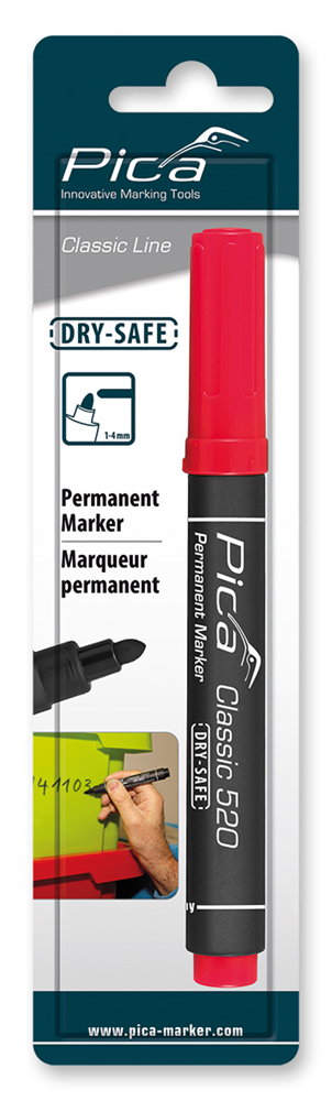 Pica 520 40 Permanent Marker | 1-4mm | Rond | Rood | Blister PI52040SB