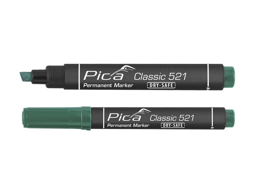 Pica 521/36 Permanent Marker | 2-6mm | Beitel | Groen | 10 stuks - PI52136