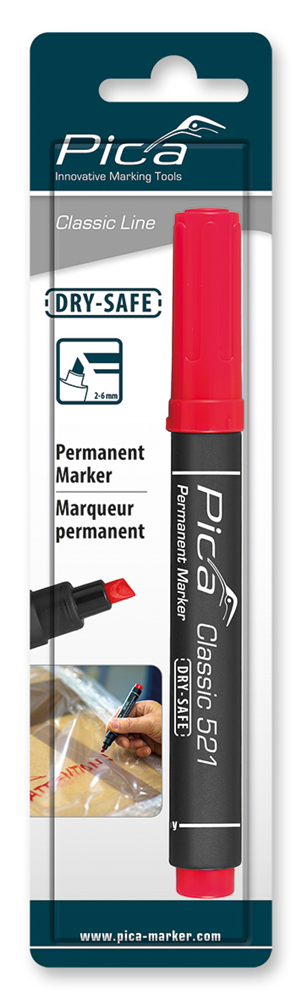 Pica 521 40 Permanent Marker | 2-6mm | Beitel | Rood | Blister PI52140SB