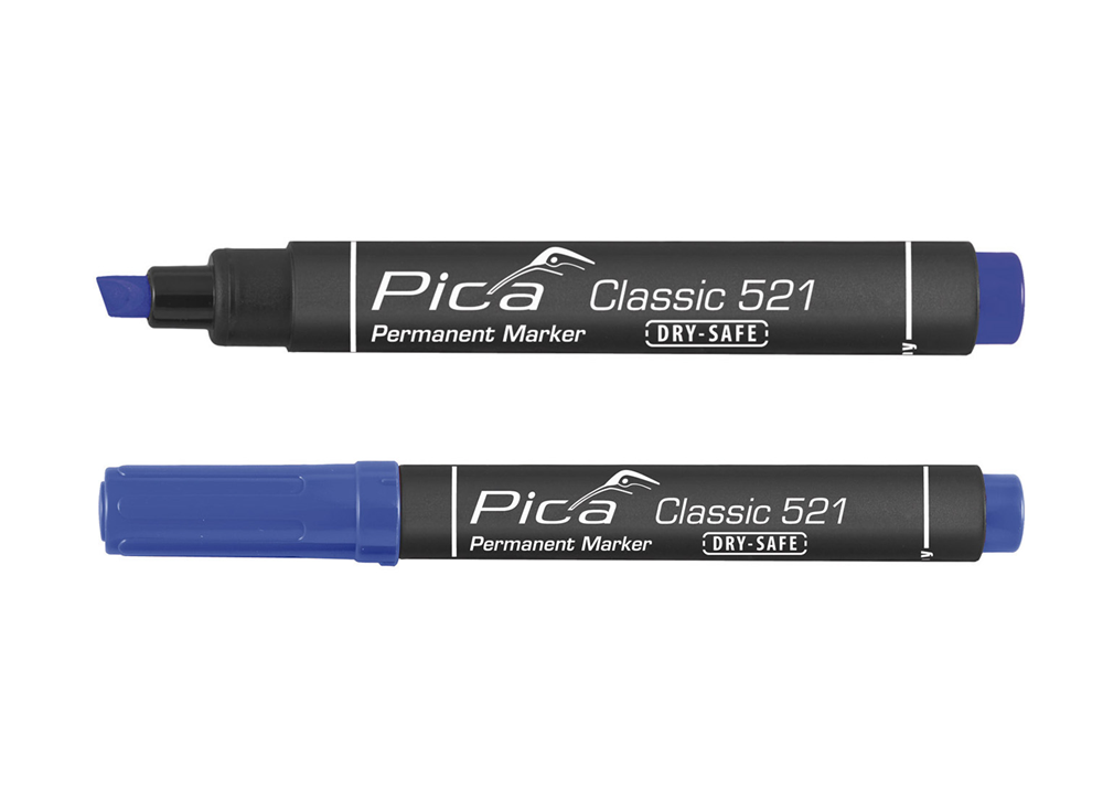 Pica 521/41 Permanent Marker | 2-6mm | Beitel | Blauw | 10 stuks - PI52141