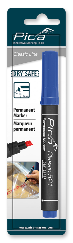 Pica 521 41 Permanent Marker | 2-6mm | Beitel | Blauw | Blister PI52141SB