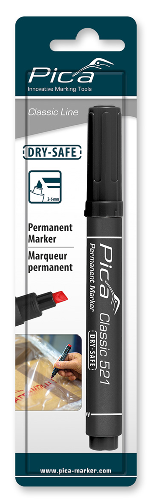Pica 521 46 Permanent Marker | 2-6mm | Beitel | Zwart | Blister PI52146SB