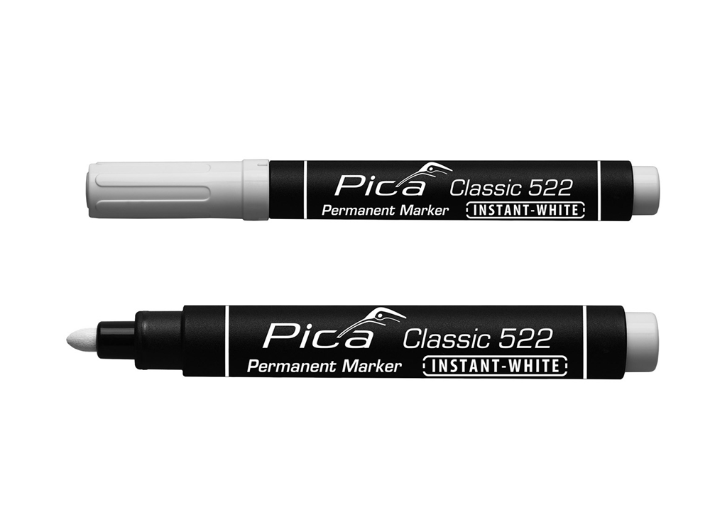 Pica 522/52 Permanent Marker | 1-4mm | Ronde punt | Wit | 10 stuks - PI52252