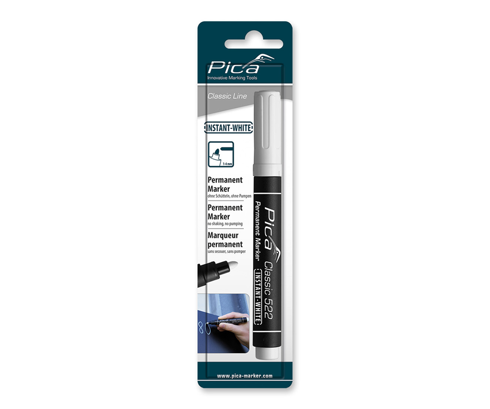 Pica 522 52 Permanent Marker | 1-4mm | Ronde punt | Wit | Blister PI52252SB