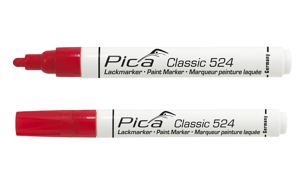 Pica 524/40 Lakmarker | 2-4mm | Ronde tip | Rood | 10 stuks - PI52440