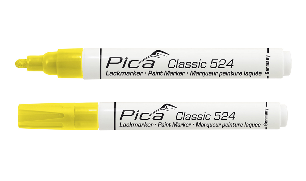 Pica 524/44 Lakmarker | 2-4mm | Ronde tip | Geel | 10 stuks - PI52444
