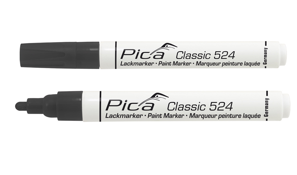 Pica 524/46 Lakmarker | 2-4mm | Ronde tip | Zwart | 10 stuks - PI52446
