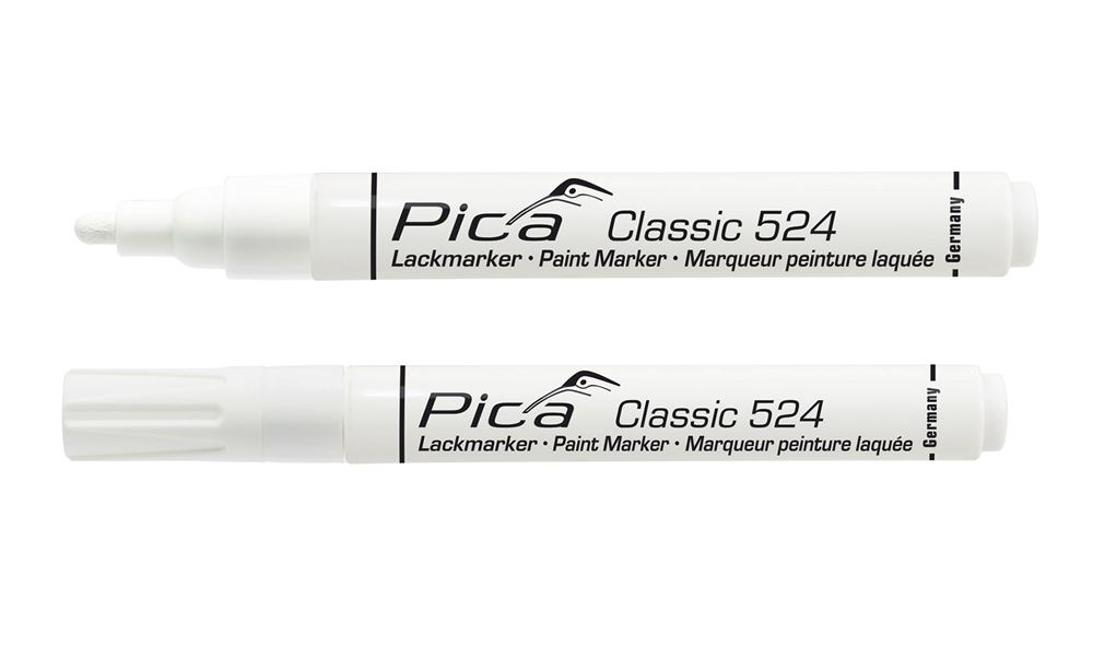 Pica 524/52 Lakmarker | 2-4mm | Ronde tip | Wit | 10 stuks - PI52452