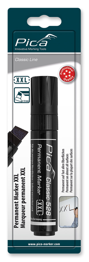 Pica 528 46 Permanent Marker XXL | 4-12mm | Zwart | Blister PI52846SB