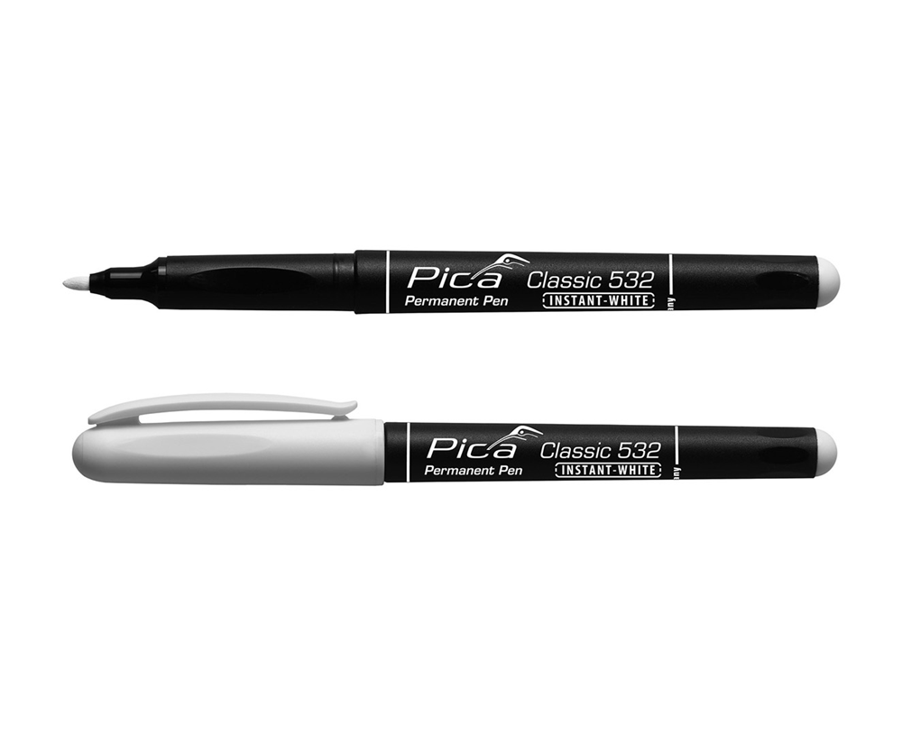 Pica 532/52 Permanent Pen | 1-2mm | Rond | Wit | 10 stuks - PI53252
