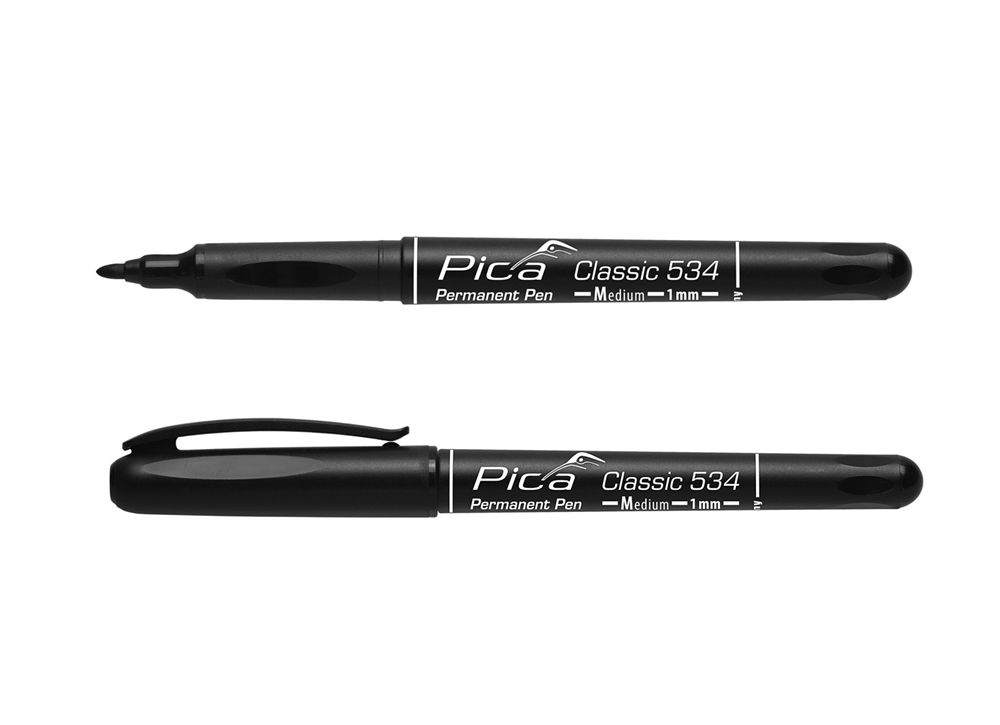 Pica 534/46 Permanent Pen | 1,0mm | Rond | Zwart | 10 stuks - PI53446
