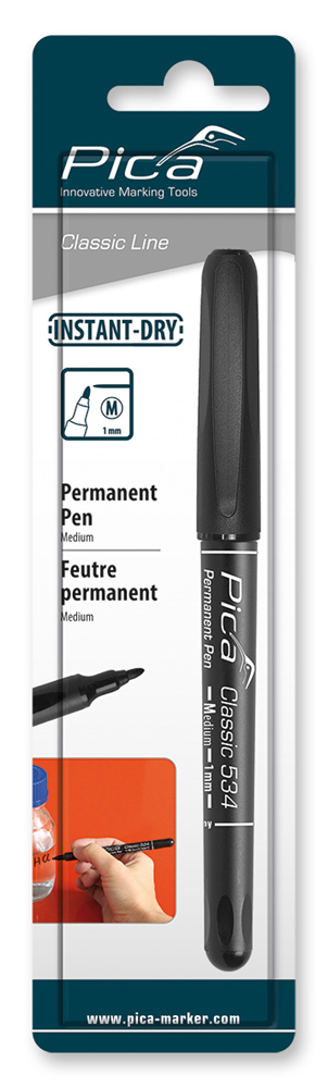 Pica 534 46 Permanent Pen | 1 0mm | Rond | Zwart | Blister PI53446SB