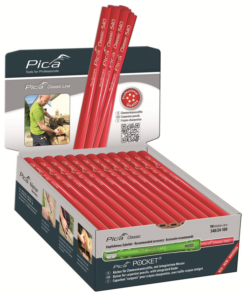 Pica 540/24 Timmermanspotloden | 24cm | Display | 100 stuks - PI54024-100