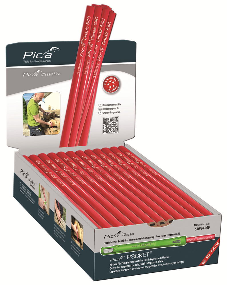 Pica 540 30 Timmermanspotloden | 30cm | Display | 100 stuks PI54030-100