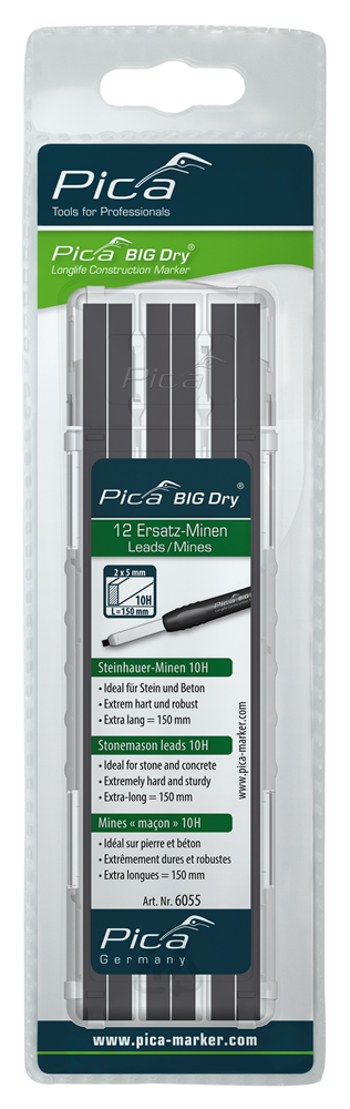 Pica 6055 BIG Dry Navulling Steenpotlood | 10H | Blister PI6055SB