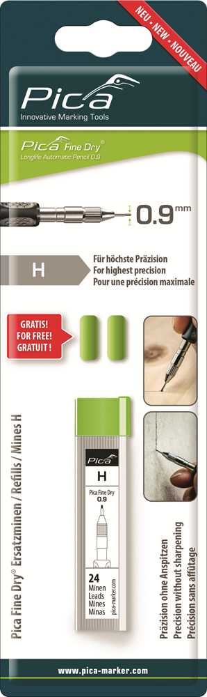 Pica 7050 Fine Dry Navulling (0.9mm) t.b.v. 7070 Markeerpotlood- Blister