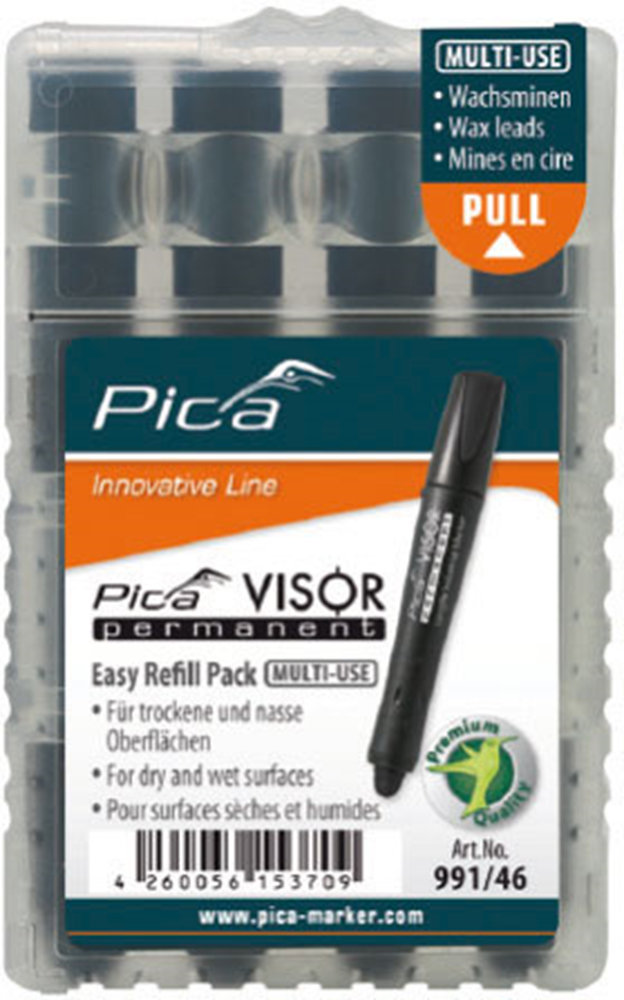 Pica 991 46 VISOR Permanent Navulling | Zwart PI99146