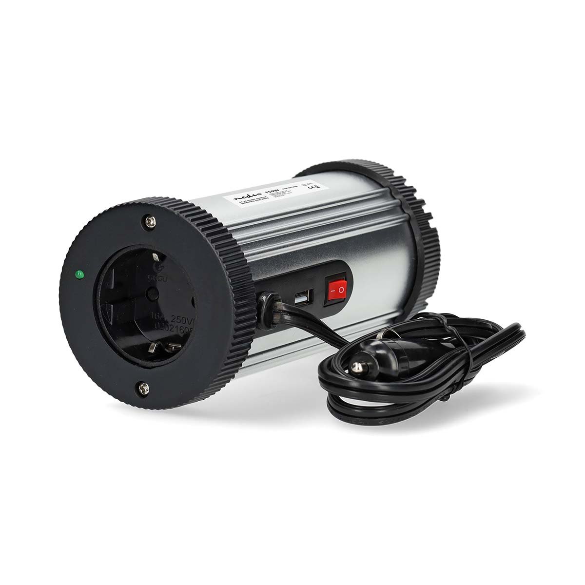 Nedis Omvormer Gemodificeerde Sinusgolf | Ingangsvoltage: 12 V DC | Apparaat stroomoutput: Type F (CEE 7 3) USB-A| 150 W | Piekvermogen: 300 W