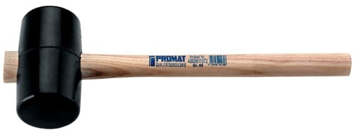 Promat Rubberhamer | hoofd-d. 40 mm koplengte 80 mm | zwart essenhout | 90 Shore A vlakke baan - 4000811570 4000811570