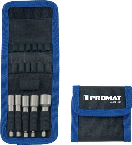 Promat Dopsleutelassortiment | 5-delig | SW 6/7/8/10/13 mm | aandrijving 1/4 inch 6-Kant E6,3 - 4000821048 4000821048