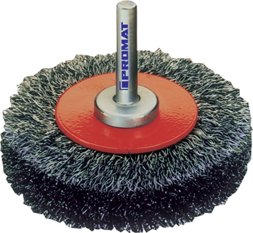 Promat Ronde borstel | d. 60 mm draaddikte 0,3 mm | staal 18 mm | 15000 min-¹ - 4000841116 4000841116