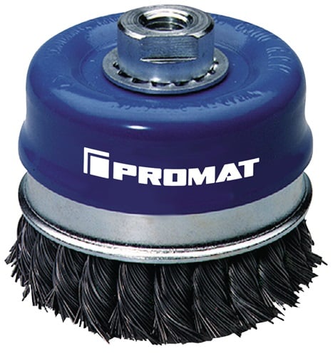 Promat Potborstel | d. 65 mm draaddikte 0,5 mm | staal | 12500 min-¹ - 4000841166 4000841166