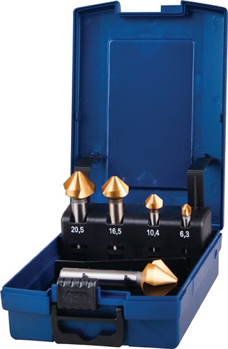 Promat Set verzinkboren | DIN 335 C 90 graden | 6,3-25 mm | HSS TiN | 5-delig kunststof cassette - 4000865215 - 4000865215