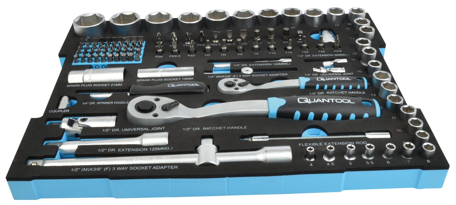 Quantool dopsleutelset 118 dlg inlay - Q25001