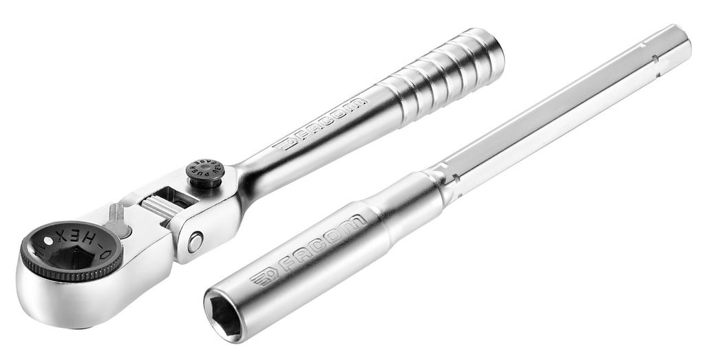 Facom compacte ratel 1/4&apos;&apos; met flexibele kop 180° - R.180PB