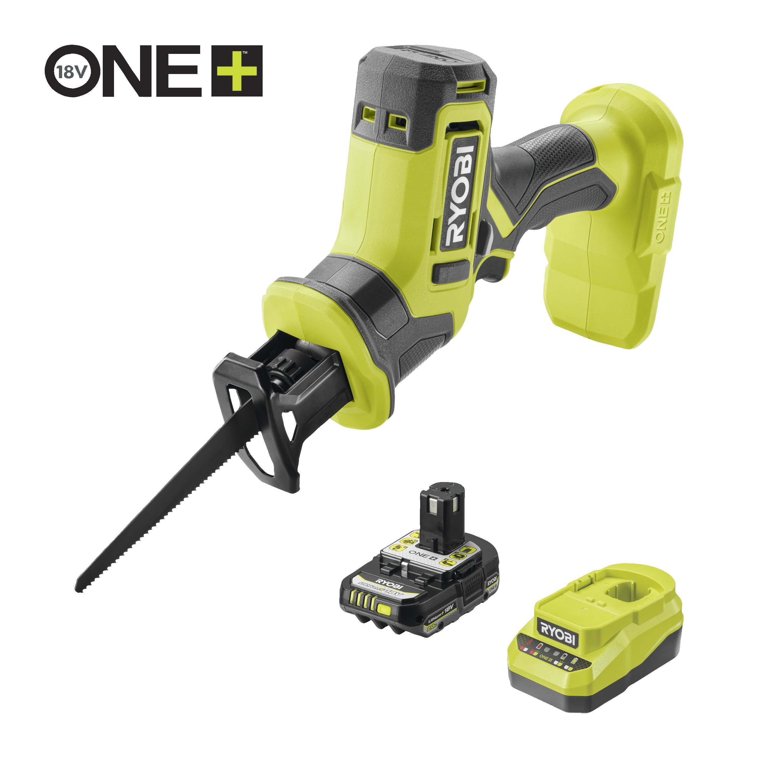 Ryobi R18RSC-1C20GP ONE+™ 18V Compacte Accu Reciprozaag (incl. 1x 2,0 Ah accu & lader) - 5133006951