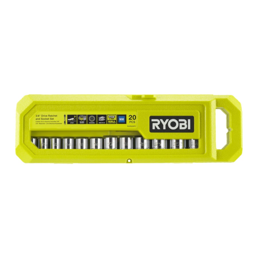 Ryobi RHRS20PC | 20-delige 3 8" ratel en dopsleutelset 5132006069