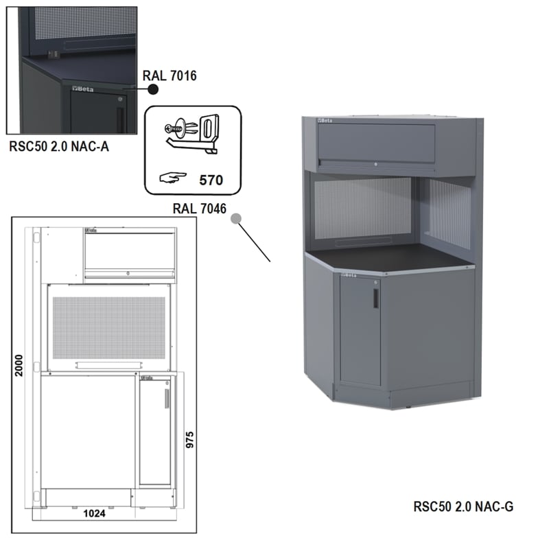Beta Rsc50 Nac-G Zelfdragende Complete Hoek - 050001340