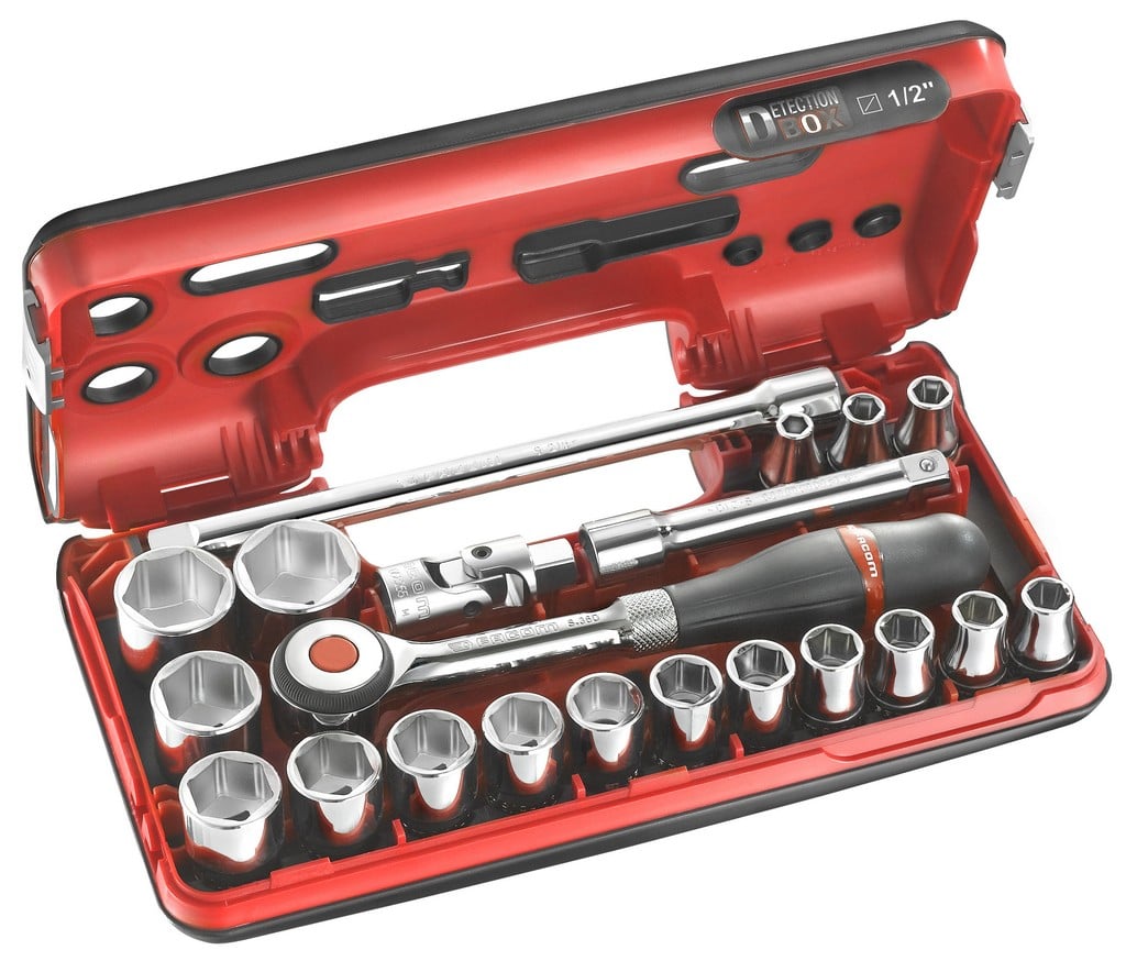Facom 21-delige compacte doos 1/2" 6-kant met ratel met draaiend heft - S.360DBOX1